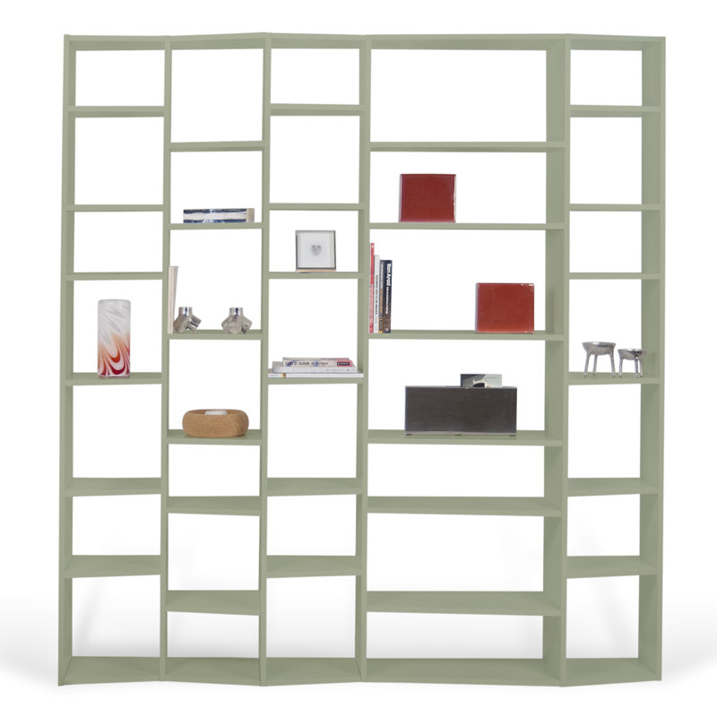 Napolitano Geometric Bookcase, Matte Grey