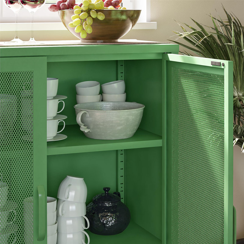Channing Steel 2-Door Accent Cabinet | Stylish Storage
