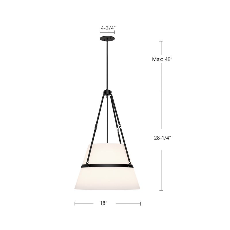 Oliver 1 - Light Pendant, Aged Gold/White Linen