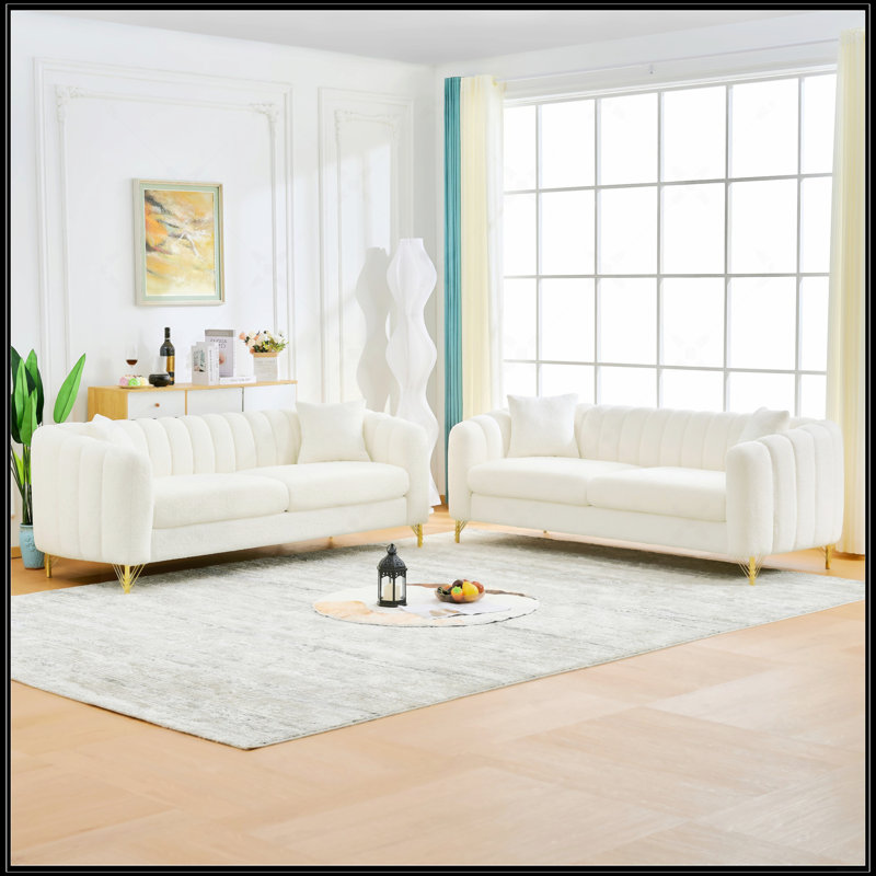 Canapé surdimensionné en chenille, Beige