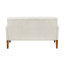 Mobilier 2 pièces beige en chenille rembourré pour le salon, conception moderne, ressorts ensachés et coussins de siège réversibles, pièce de pieds en bois massif avec tissu, pieds en noyer, housses amovibles, 3