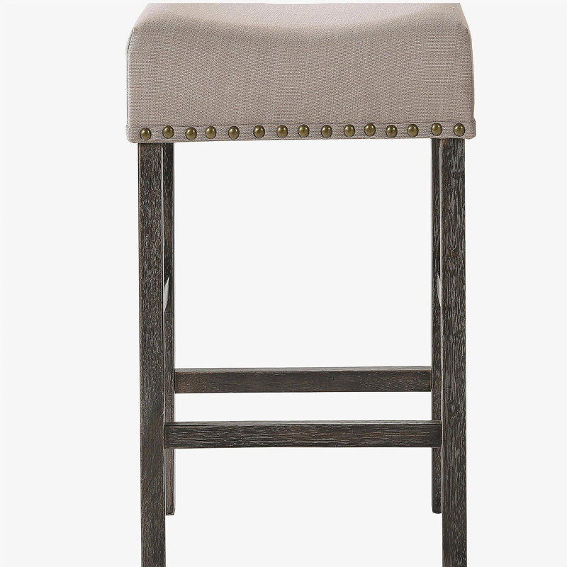 Ensemble de chaises de bar beige et gris vieilli (ensemble de 2 pièces)