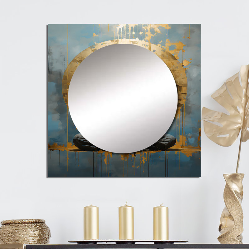 Miroir carré en aluminium Hathulf, 23 po x 23 po