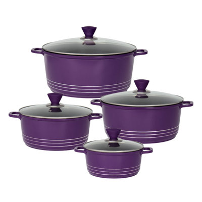 Laria 8 - Piece Non-Stick Aluminium Cookware Set - Induction Ready