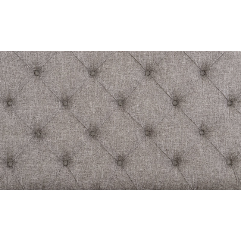 Base de lit tapissier Baylesford, Grand, Blanc antique / gris clair