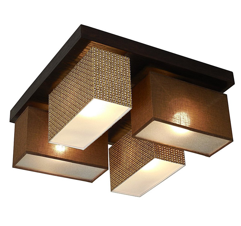 Judkins Flush Mount, Wenge, China grass/White