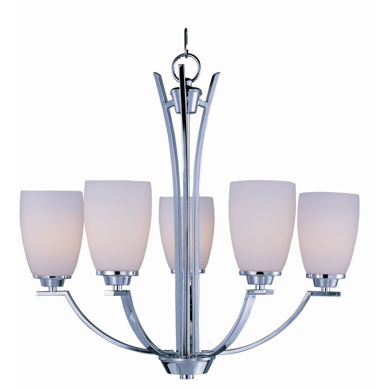 Lustre classique/traditionnel ombré 5 lumières Barys, Chrome poli