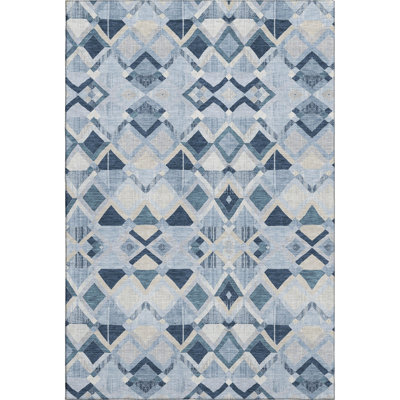 Premium Machine Washable Kumbhar AMF1308 Geometric Rug