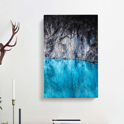 Water Meeting Rock - Wrapped Canvas