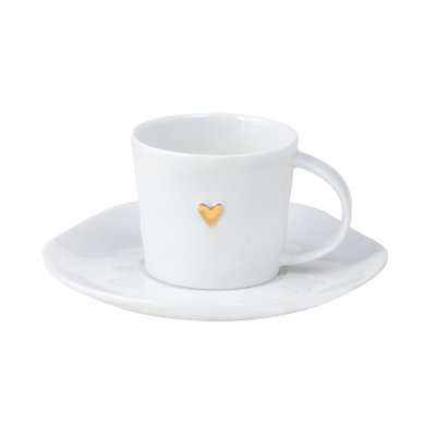 Love Porcelain Espresso Cup with Saucer