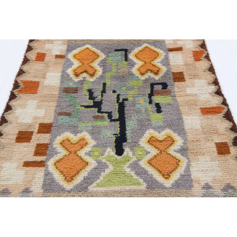 Vintage One-of-a-Kind 3'11" x 5'11" Hand Knotted Area Rug