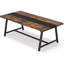 70,87 po, table de conférence rectangulaire moderne pour 6 à 8 personnes, bureau de direction avec structure en métal durable, grande surface de travail pour la collaboration entre la salle de conférence et l'équipe - brun rustique et noir-1321657794
