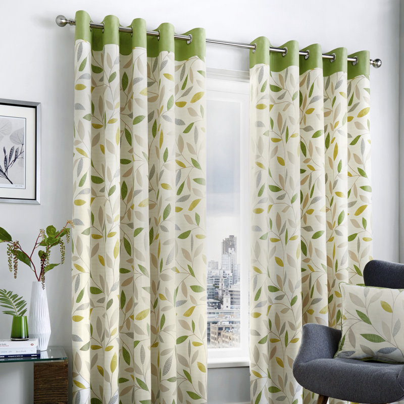Sheer Curtain Pair, Width 117 x Drop 183 cm, Green