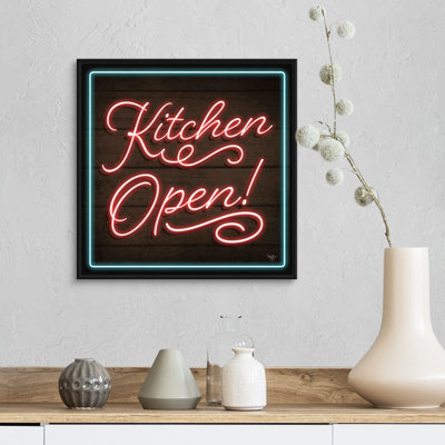«Neon Kitchen Open Mollie», reproduction d'art sur toile tendue