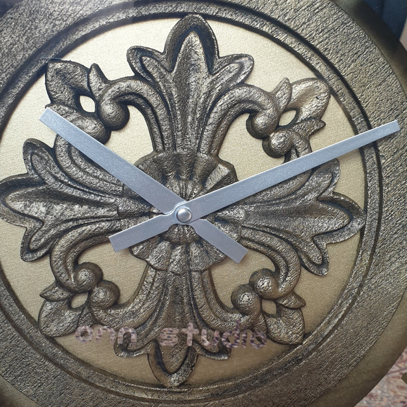 Allyna Manufactured Wood Wall Clock, 75cm H x 75cm W x 7cm D, Bronze Effect