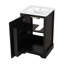 Meuble-lavabo moderne de 20 pouces avec lavabo, porte à fermeture douce, support de rangement et tablette réglable en noir-150175422