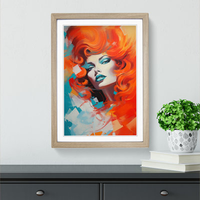 Red Headed Woman Abstract - Framed Print