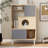 2 IN 1 Modern Cat Tree Bookshelf with Storage