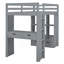 Twin Size Loft Bed With Large Shelves, Writing Desk And Led Light