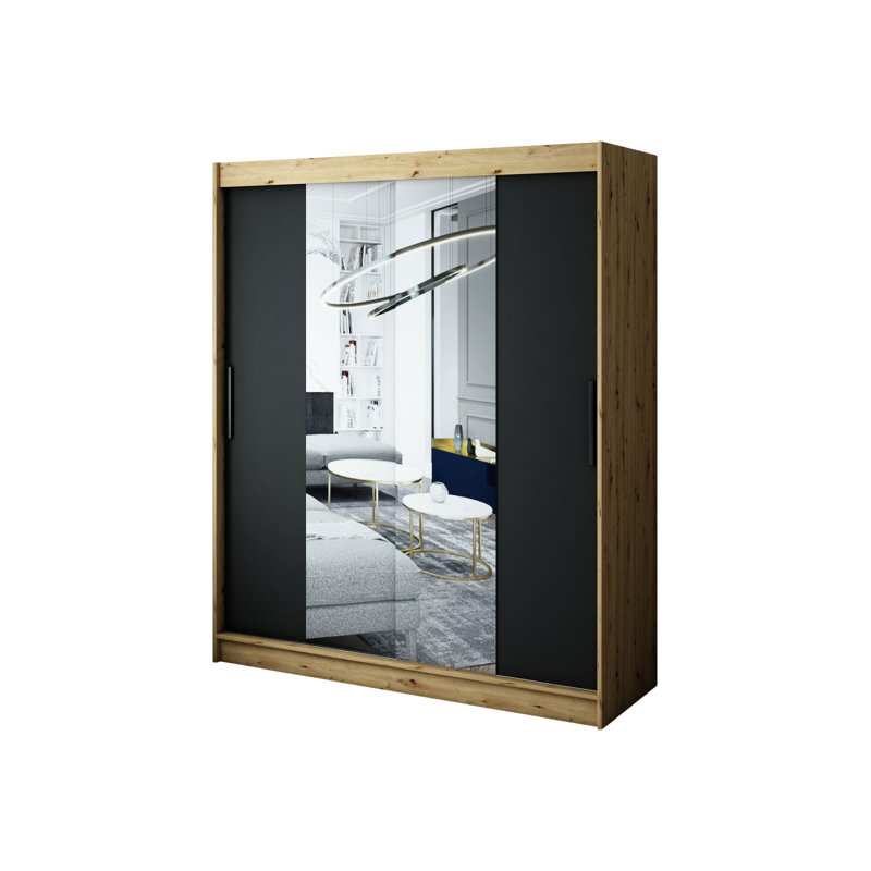 Allisia Manufactured Wood Wardrobe, 200 H x 180 W x 62 D cm