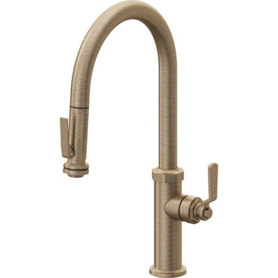 Descanso Works Pull Down Kitchen Faucet With Squeeze Sprayer High Arc Spout