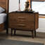Très grande chambre à coucher de 3 pièces de style très moderne Mid-Century, bois massif noyer, tissu Boucle, 2 tables de chevet avec finition, style, revêtement beige