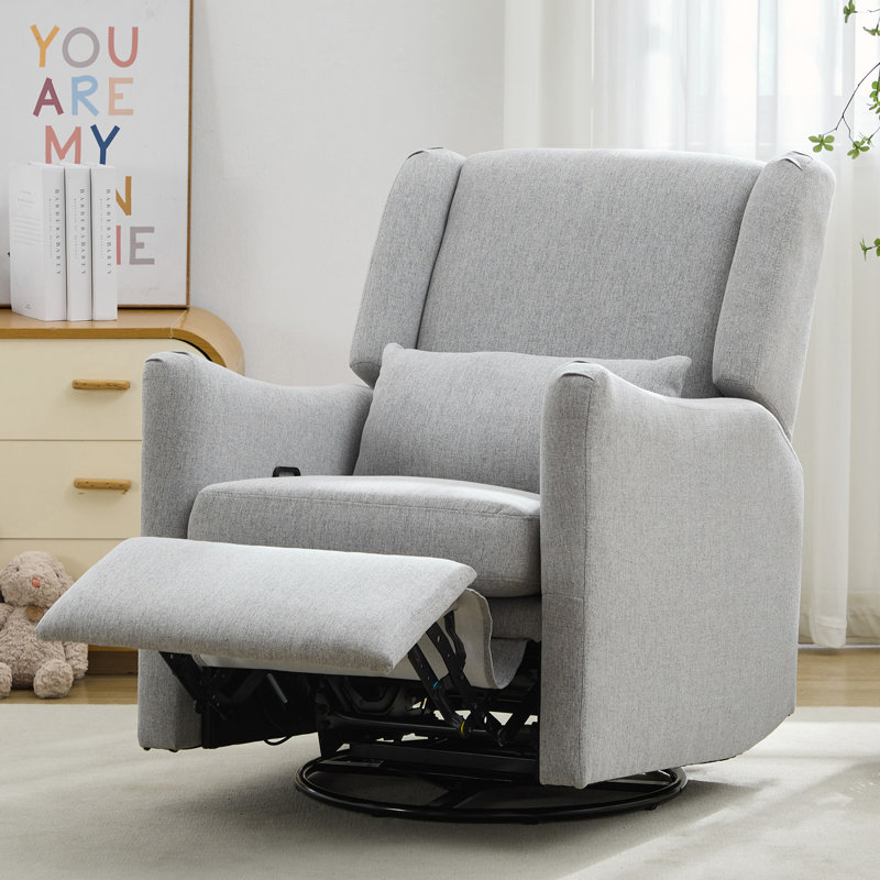Fauteuil inclinable pivotant avec coussin, Gray Linen Incorrect