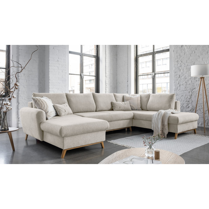 Scandic Lagom 8 Seater Sofa Bed, Beige, Right Hand Facing