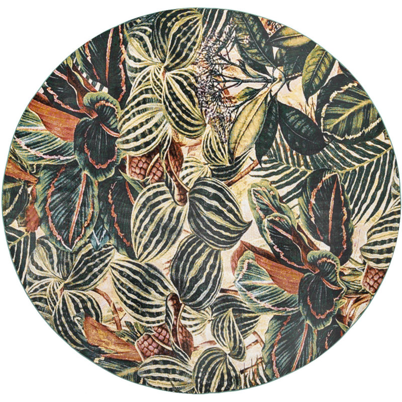 Herlong Floral Indoor Rug, Round 10'