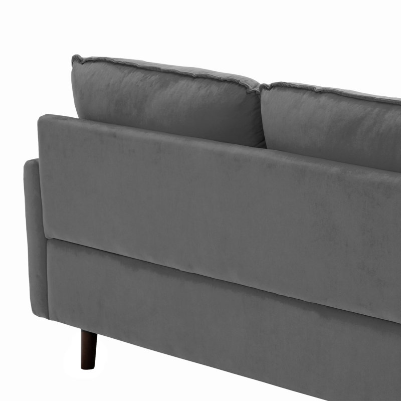 Hollymead Milman 144.5Cm Velvet Loveseat, Grey