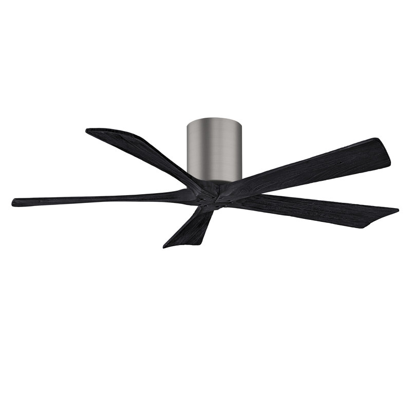 Ventilateur à pales encastré 5 pales Irene, Noir mat, Étain brossé, 52"