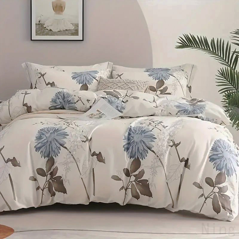 Housse de couette fleur simple, Édredon simple