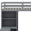 Lit superposé double avec garde-robe, bureau et tablettes-105242223