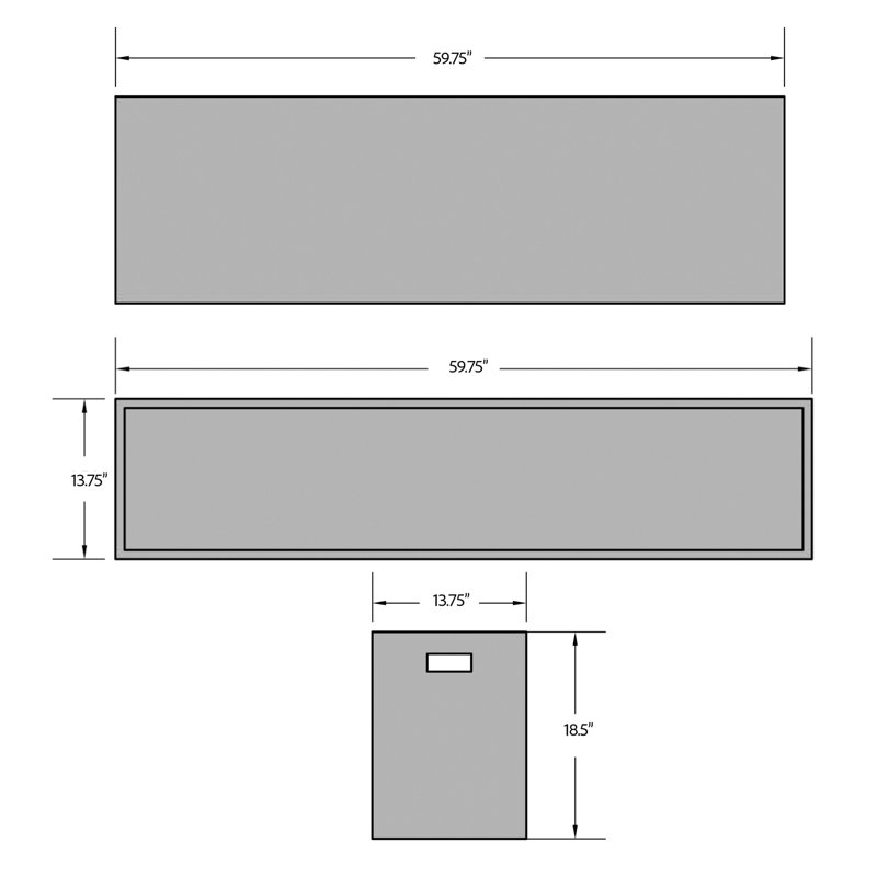 Mixx Bench, 18"H x 60" W x 14" D, Ivory Terrazo