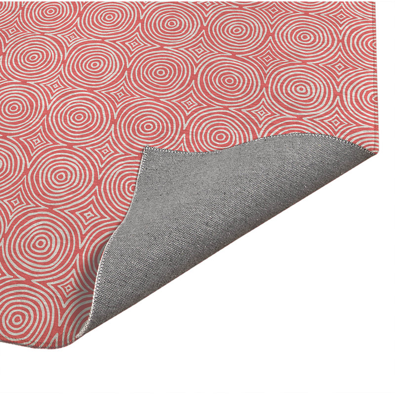 Paillasson Rolling Circles, Dusty Rose, 84" W x 60" L