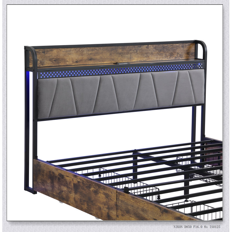 Black;Brown;Grey Queen Bed