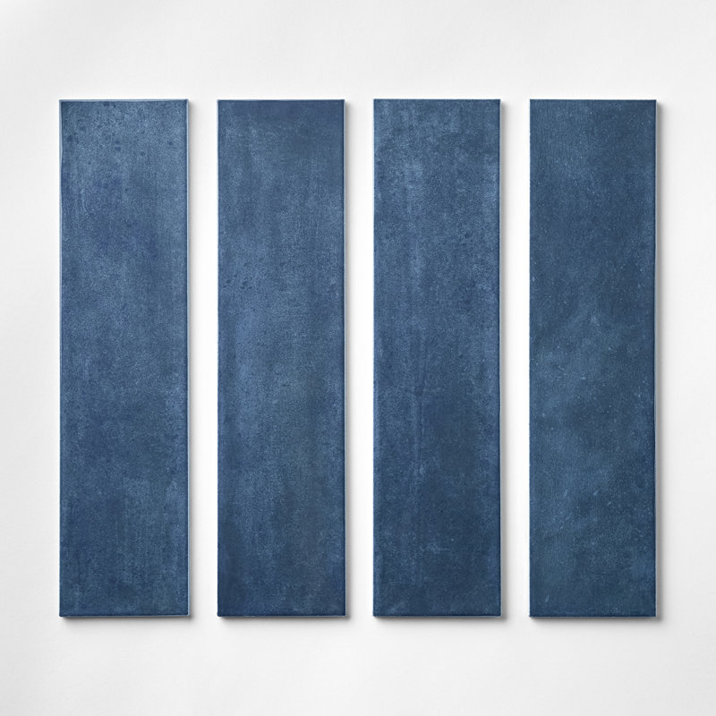 Aquarella 3.98 in. x 15.94 in. Glossy Ceramic Tile, Denim Blue