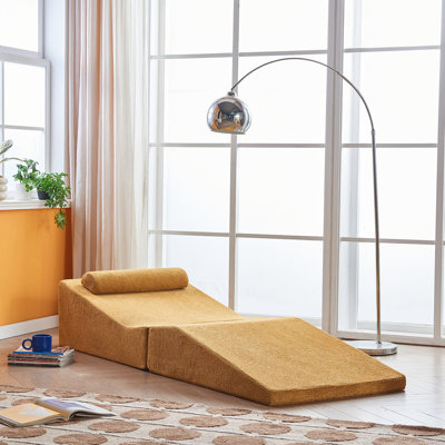 Fauteuil et canapé-lit pliant 30,31 po 1 place en velours compressé 2-en-1 avec coussin décoratif, petit canapé compact pour les petits appartements et les chambres d'amis