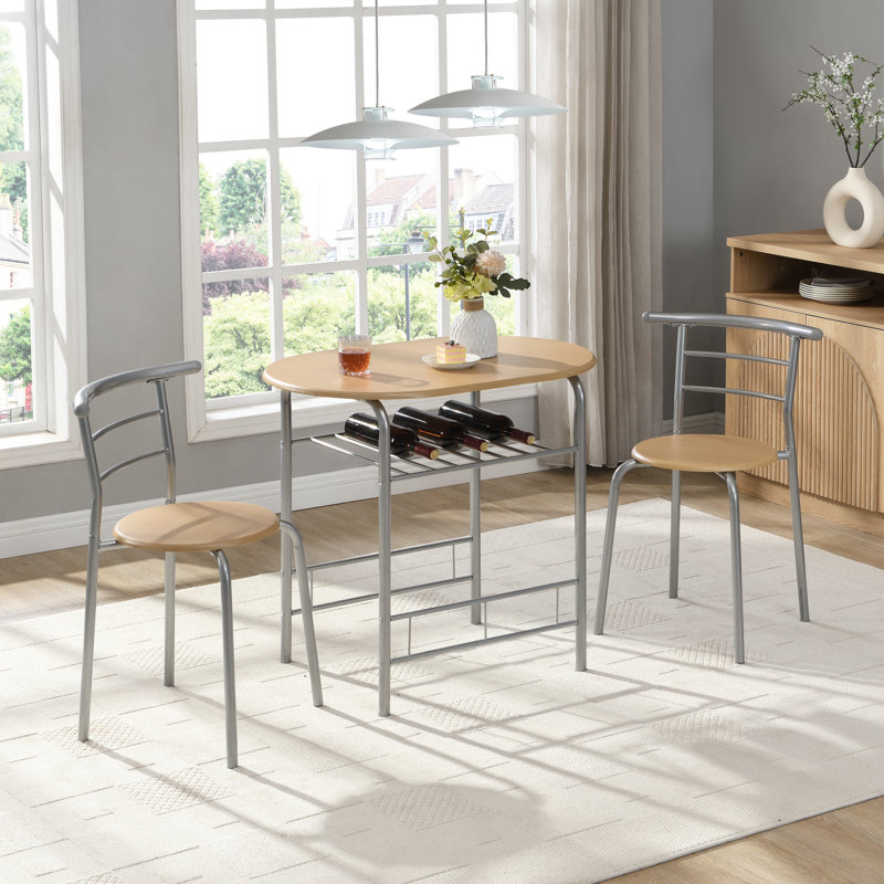 2 - Person Dining Set, Beige/Silver