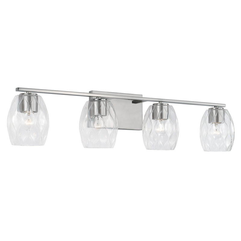4 - Light Dimmable Vanity Light, Brushed Nickel