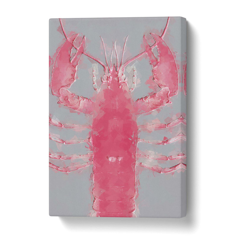 The Pink Lobster in Abstract - Wrapped Canvas, 60 cm H x 40 cm W