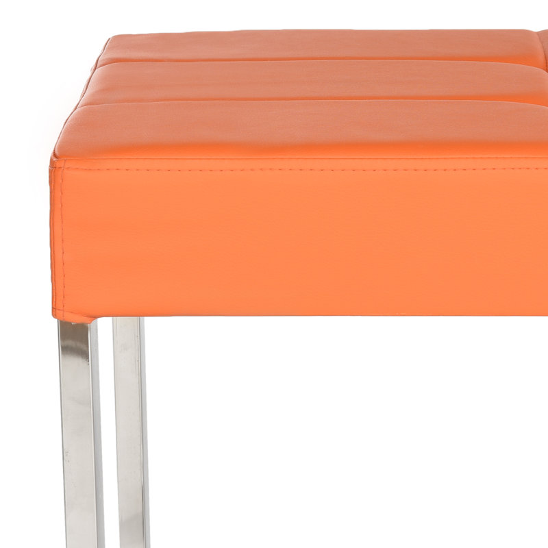 Banc en similicuir Owsley, Orange