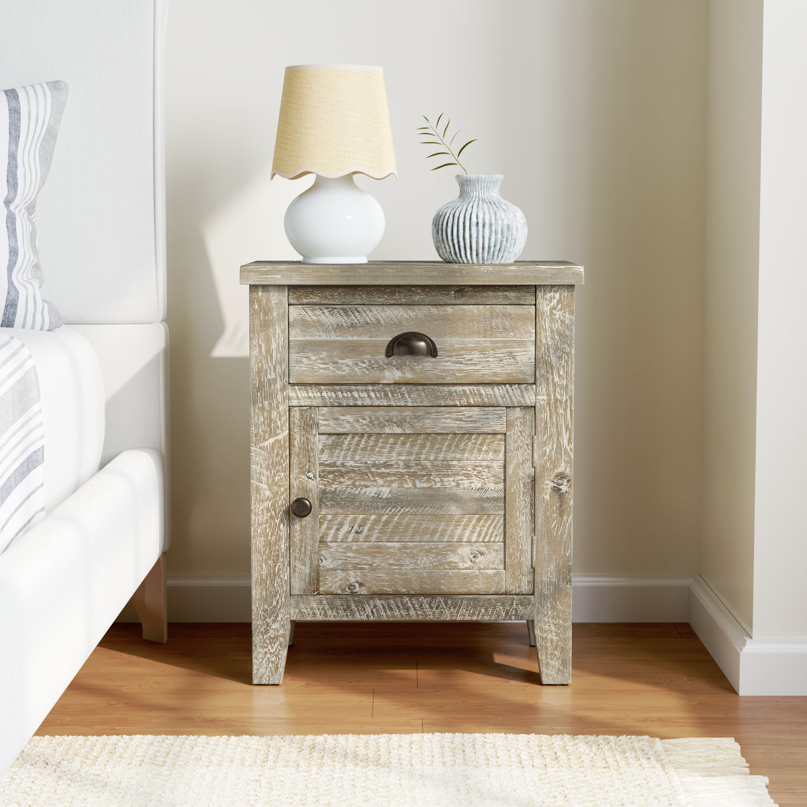 Castile 1 - Drawer Nightstand, Washed Gray