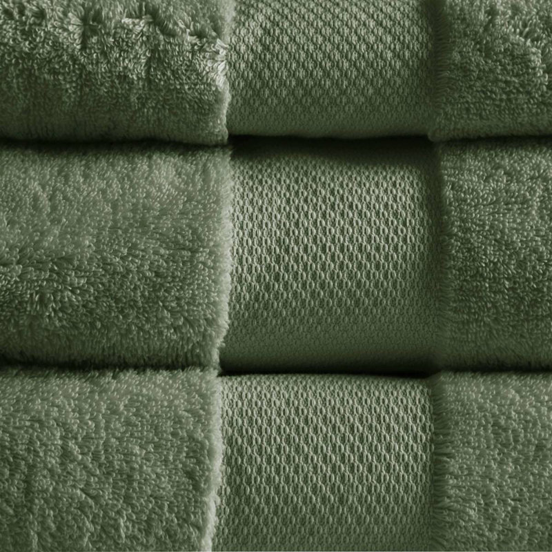 Cotton 6 Piece Bath Towel Set 6-Piece, Green