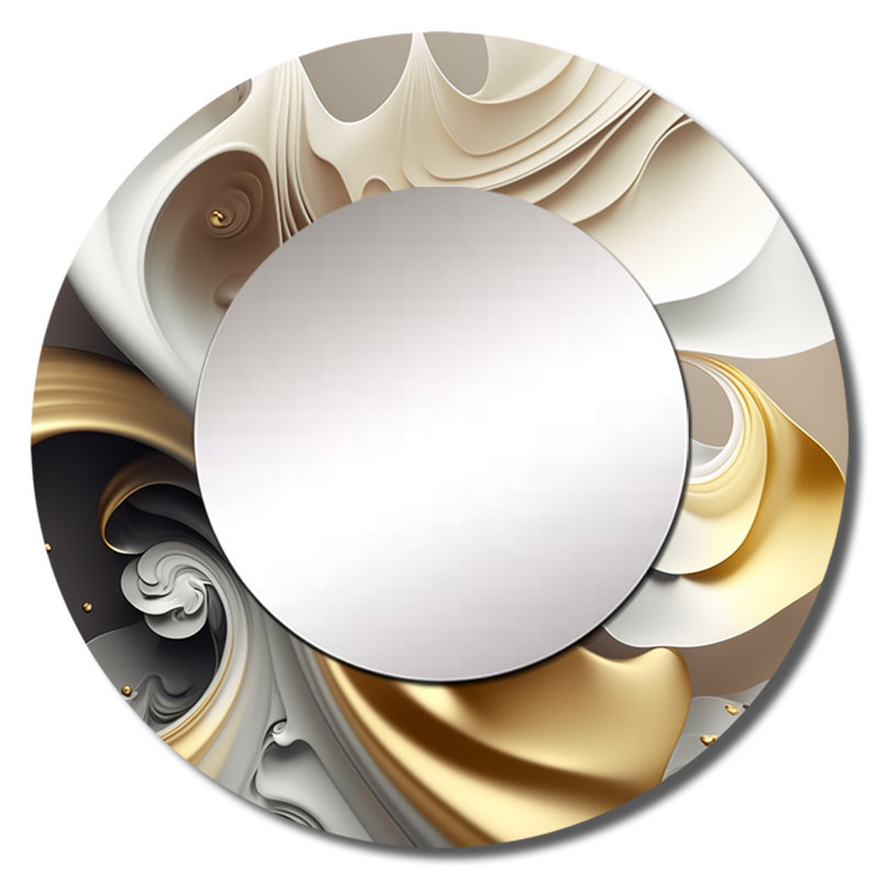 Philode abstrait géométrique liquide - miroir mural Philome, 29 po x 29 po
