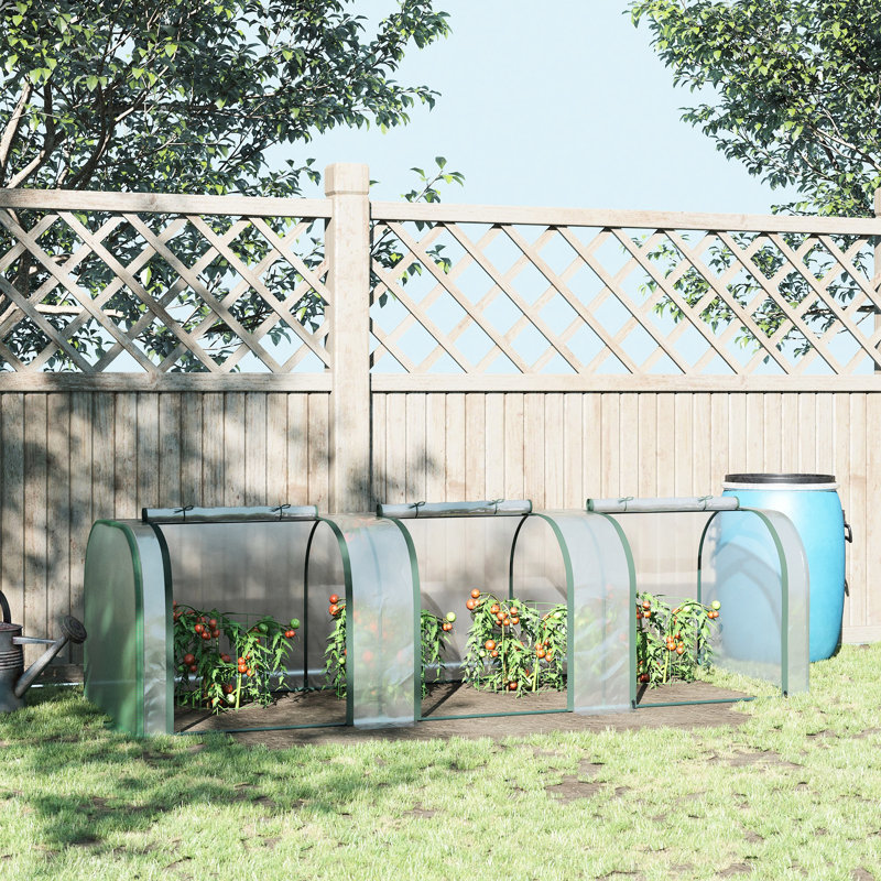 Mini serre 10 'x 3' 2,5 'avec, avec sorties à fermeture à glissière, - fondation en acier imperméable et solide pour les pratiques de jardinage à l'année, serre, couloirs, - cadre de stalle de protection prolongé