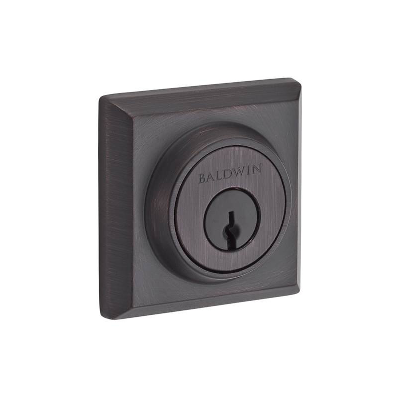 Square Single Cylinder Deadbolt with Smartkey, Venetian Bronze