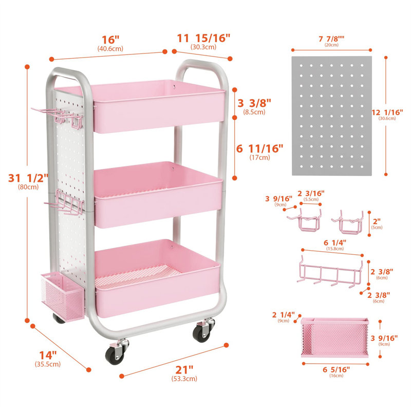 Chariot utilitaire, Rose / gris