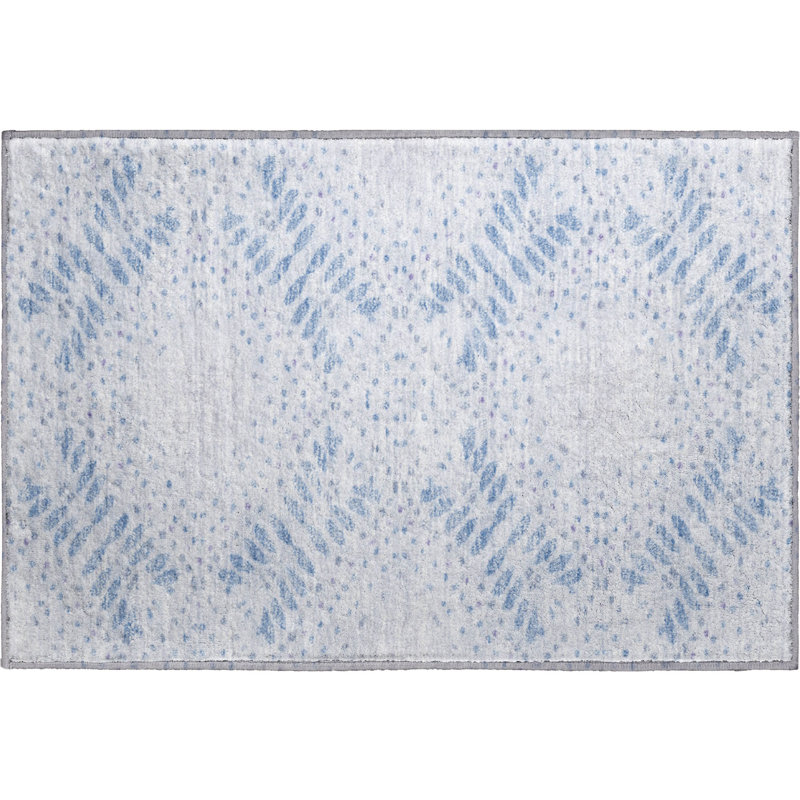 Premium Machine Washable Prisco Blue Rug, Rectangle 1'8" x 2'6"