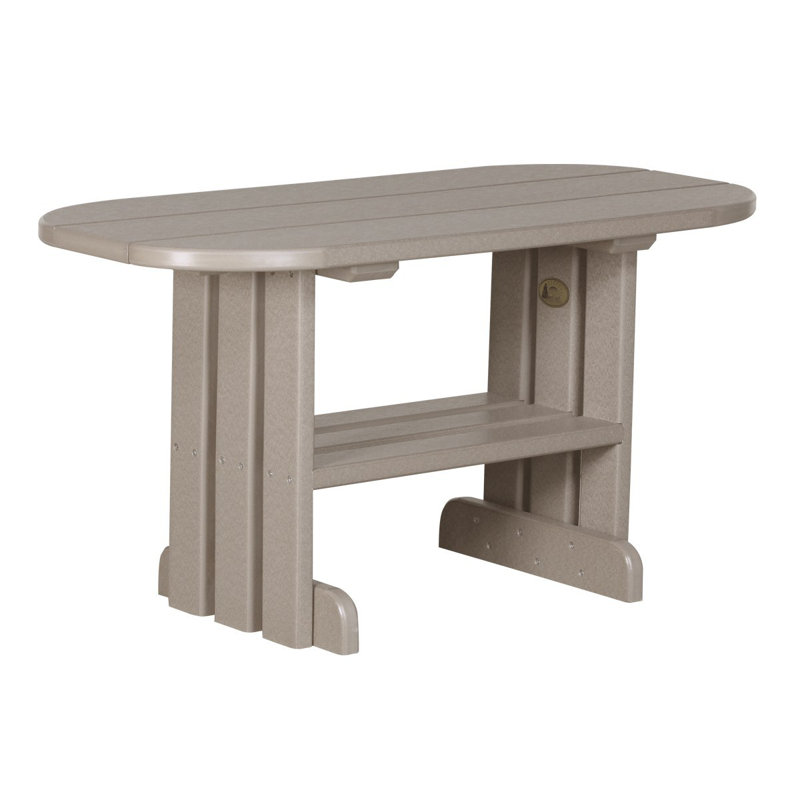 Table basse en plastique Haffey, Bois vieilli
